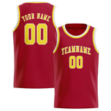 Custom Red & Light Yellow Colors Design Sports Basketball Jersey
