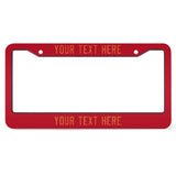 Custom Red Orange License Plate Frame