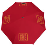 Custom Red Orange Automatic Umbrella
