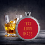 Custom Red Orange Hip Flask