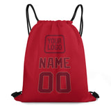Custom Red Crimson Red Drawstring Bag