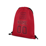 Custom Red Crimson Red Drawstring Bag