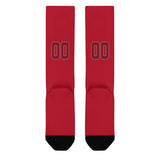 Custom Red Crimson Red Knee-High Sock