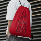 Custom Red Crimson Red Drawstring Bag