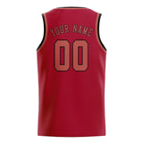 Custom Red & Copper Rose Colors Design Sports Basketball Jersey