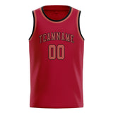 Custom Red & Copper Rose Colors Design Sports Basketball Jersey