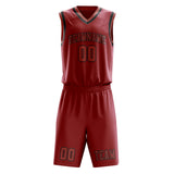 Custom Red Copper Rose Basketball Set