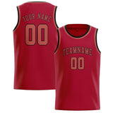 Custom Red & Copper Rose Colors Design Sports Basketball Jersey