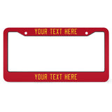 Custom Red Gold License Plate Frame