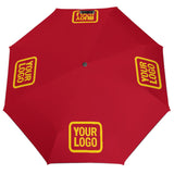 Custom Red Gold Automatic Umbrella