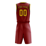 Custom Red Gold Basketball Set
