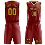 Custom Red Gold Basketball Set