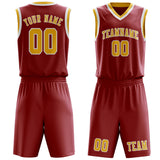 Custom Red Gold Basketball Set
