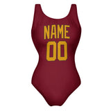 Custom Crimson Red Yellow Swimsuit