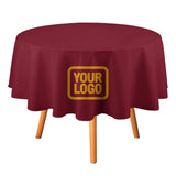 Custom Crimson Red Yellow Round Table Cloth