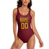 Custom Crimson Red Yellow Swimsuit