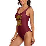 Custom Crimson Red Yellow Swimsuit