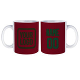 Custom Crimson Red Green Mug