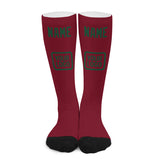 Custom Crimson Red Green Knee-High Sock