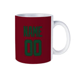 Custom Crimson Red Green Mug