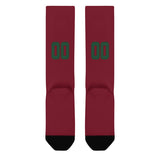 Custom Crimson Red Green Knee-High Sock