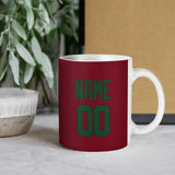 Custom Crimson Red Green Mug