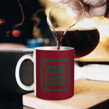 Custom Crimson Red Green Mug