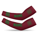 Custom Crimson Red Emerald Green Arm Sleeve