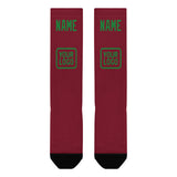 Custom Crimson Red Emerald Green Knee-High Sock