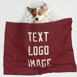 Custom Crimson Red Cream Pet Blanket