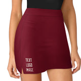 Custom Crimson Red Cream A-Line Skort