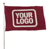 Custom Crimson Red Cream Flag