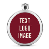 Custom Crimson Red Cream Hip Flask