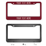 Custom Crimson Red Cream License Plate Frame