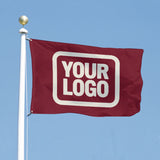 Custom Crimson Red Cream Flag