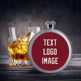 Custom Crimson Red Cream Hip Flask