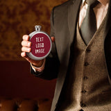 Custom Crimson Red Cream Hip Flask