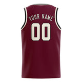Custom Crimson Red & Cream Colors Design Sports Basketball Jersey