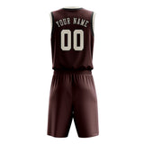Custom Crimson Red Cream Basketball Set
