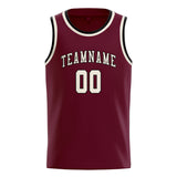 Custom Crimson Red & Cream Colors Design Sports Basketball Jersey