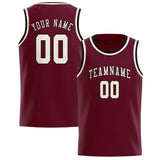 Custom Crimson Red & Cream Colors Design Sports Basketball Jersey