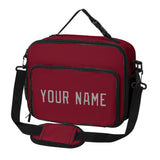 Custom Crimson Red Gray Lunch Bag