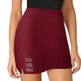 Custom Crimson Red Gray A-Line Skort