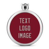 Custom Crimson Red Gray Hip Flask