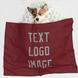Custom Crimson Red Gray Pet Blanket
