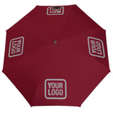 Custom Crimson Red Gray Automatic Umbrella