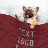Custom Crimson Red Gray Pet Blanket