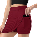 Custom Crimson Red Gray A-Line Skort