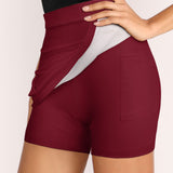 Custom Crimson Red Gray A-Line Skort