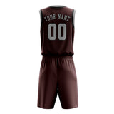 Custom Crimson Red Gray Basketball Set